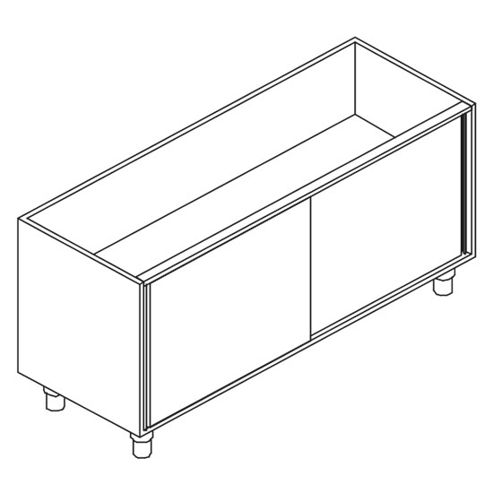 Schrank, mit Schiebetüren, mit Zwischenbord, 900x580 mm