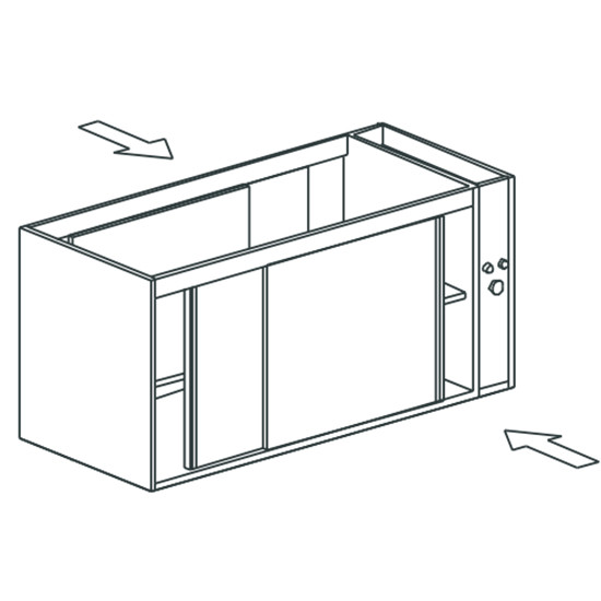 Wärmeschrank, beidseitig bedienbar, mit Schiebetüren, 2000x700 mm