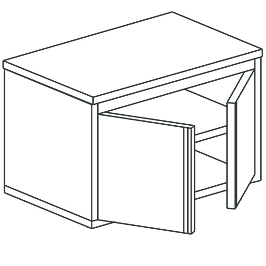 Schrank, mit 2 Flügeltüren, mit Zwischenboden, 800x700 mm