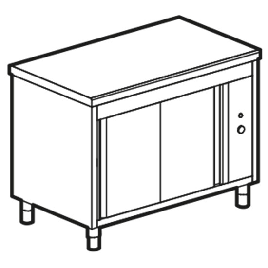 Neutralelement auf Wärmeschrank, B=2000 mm, 5x GN 1/1